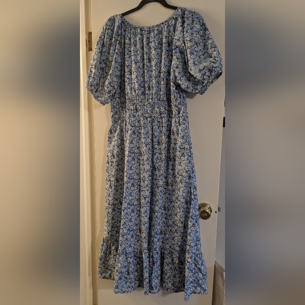 Vineyard Vines Blue Floral Midi Dress - Picture 8 of 9